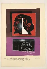 Hommage à Noa Noa de Gauguin by Ladislas Kijno, 1998, Crayon gras blanc sur papier froissé, et gravure, sold Jun 2026