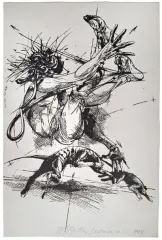 La chute by Vladimir Veličković, 1983, Lithographie en noir datée, annotée, sold Apr 2026