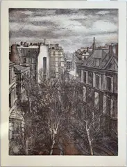 Paris, 11 Boulevard de Clichy by Erik Desmazieres, 1996, Eau-forte, aquatinte et roulette sur papier numéroté, sold Apr 2026
