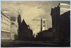 Place du Panthéon by Jean-Baptiste Sécheret, 2006, Lithographie en noir sur papier signé, sold Apr 2026
