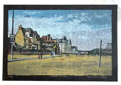 Trouville-sur-Mer by Jean-Baptiste Sécheret, Lithographie en couleurs sur papier noir numéroté, sold Apr 2026