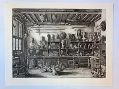 Rembrandt Kunst Calmer (Cabinet de curiosités de Rembrandt) by Erik Desmazieres, 2007, Gravure à l'eau-forte, aquatinte et roulette sur papier numéroté, sold Apr 2026