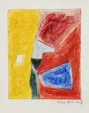 Composition abstraite pour livre d’or, c. 1963 by Serge Poliakoff, Aquarelle et mine de plomb sur papier, sold Nov 2025
