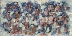 Composition abstraite by Elvire Jan, Technique mixte sur toile Mixed media on canvas, sold Nov 2025