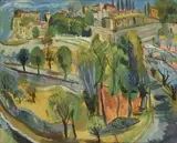 Paysage du sud by Marcel Basler, Gouache sur papier, sold Oct 2025
