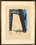 Sans titre (La souris) by Bernard Lorjou, Lithographie en couleurs sur papier, sold Oct 2025
