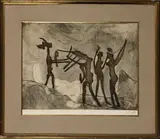 COMPOSITION AUX PERSONNAGES by Roberto Matta, Eau-forte et aquatinte sur papier, sold Oct 2025