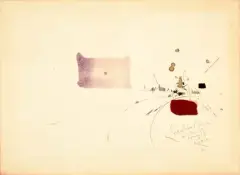 COMPOSITION by Georges Mathieu, 1962, Encre, aquarelle et collage sur papier, sold Oct 2025