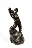 L’EFFORT SUPRÊME by Alfred Pina, Bronze à la cire perdue à patine brune, sold Oct 2025