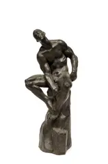 NU MASCULIN ASSIS by Ettore Greco, Bronze à patine noir, sold Oct 2025