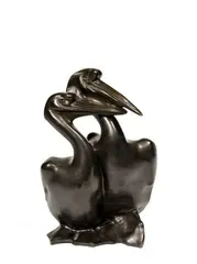 PÉLICAN by Alexandre Kelety, Bronze à patine brune signé à la base, sold Oct 2025