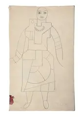 Projet Costume Skating Rink, c. 1922 by Fernand Léger, Mine de plomb et gouache sur papier, double face, sold Jun 2025