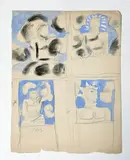 David Triomphant, c. 1936 by Fernand Léger, Mine de plomb, gouache et pastel sur papier, double face, portant le numéro d’archive G-20, sold Jun 2025
