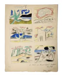 Alexandre Le Grand Ballet (esquisse) – David Triomphant by Fernand Léger, 1938, Mine de plomb, pastel et gouache sur papier, sold Jun 2025