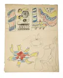 David Triomphant, c. 1936 by Fernand Léger, Mine de plomb et pastel sur papier, double face, portant le numéro d’archive G-202-3 au ve, sold Jun 2025