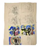 Etudes pour 'David Triomphant', c. 1936 by Fernand Léger, Mine de plomb et gouache sur papier, sold Jun 2025