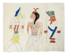 David Triomphant, c. 1936 by Fernand Léger, Mine de plomb et gouache sur papier, double face, sold Jun 2025
