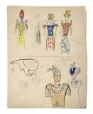 David Triomphant, c. 1936 by Fernand Léger, Mine de plomb et gouache sur papier, double face, portant le numéro d’archive G-202-5 au v, sold Jun 2025