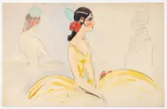 Étude, Danseuse de Flamenco de profil by Fernand Fernel, Mine de plomb, aquarelle et gouache sur papier, sold Jul 2026
