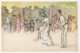 La partie de tennis by Fernand Fernel, Fusain, aquarelle et gouache sur papier, sold Jul 2026
