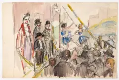L'entrée du cirque by Fernand Fernel, Fusain et aquarelle sur papier, sold Jul 2026