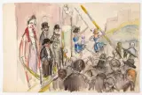 L'entrée du cirque by Fernand Fernel, Fusain et aquarelle sur papier, sold Jul 2026