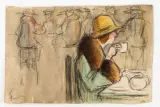 L'heure du thé by Fernand Fernel, Fusain et aquarelle sur papier, sold Jul 2026