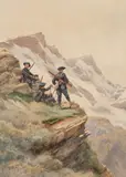 Chasseurs alpins du 7e BCA, dans les Alpes by Pierre Comba, Aquarelle sur papier, sold Jul 2026