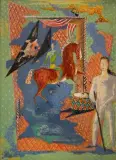 Le Cirque by Serge Férat, Gouache sur papier contrecollé sur toile, sold Jul 2026