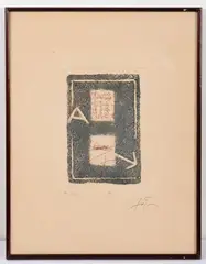 Matières et lettres by Antoni Tàpies, Eau-forte et aquatinte sur papier, sold Jul 2026