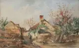 La maison fleurie. Arcy-sur-Cure by Jacques Alfred Brielman, Aquarelle, sold Jul 2026