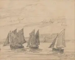 Les voiliers by Eugène Boudin, Crayon sur papier, sold Jun 2026