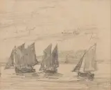 Les voiliers by Eugène Boudin, Crayon sur papier, sold Jun 2026
