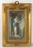 Jeune femme au tambourin sur le seuil d'une by André-Charles Voillemot, Aquarelle, sold Jun 2026