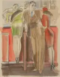 Au bar, circa 1935 by Milivoy Uzelac, Mine de plomb, aquarelle et gouache sur papier, sold Jun 2026
