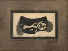 La Chasse by Georges Braque, 1952, Eau-forte en bistre et noir sur papier Auvergne, sold Jun 2026