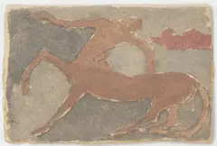Centaure (recto). Étude de couleur (verso) by Émile Antoine Bourdelle, Encre et aquarelle sur papier buvard, sold Jun 2026