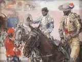 Picadors à cheval by Roberto Domingo Y Fallola, Gouache sur papier, sold Jun 2026