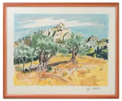 Oliviers à Saint Remy de Provence - Place des Vosges. Deux lithographies by Yves Brayer, Lithographie, sold Jun 2026