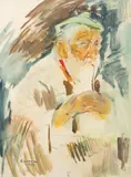 Fumeur de pipe by Rostilas Loukine, 1973, Aquarelle et gouache sur papier, sold Jun 2026
