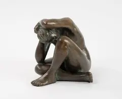 Nu assis, les jambes croisées by Adèle Vergé, 1992, Épreuve en bronze à patine brune, sold Jun 2026