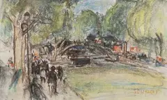 Le canal Saint-Martin by Marko Stupar, Pastel et crayons de couleur sur papier, sold Apr 2026