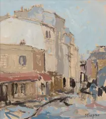 Rue de ville by Marko Stupar, Gouache sur papier, sold Apr 2026