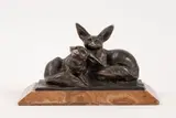 Les jeunes fennecs by Adolare Plisnier, Épreuve en bronze à patine brun-argentée, sold Apr 2026