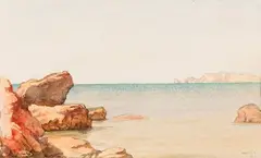Les calanques by Hippolyte Flandrin, Aquarelle, sold Nov 2024
