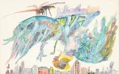 Le Phénix bleu by Ursula Schultze-Bluhm, 1961, Gouache sur papier, sold Sep 2024