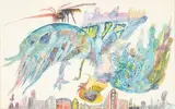 Le Phénix bleu by Ursula Schultze-Bluhm, 1961, Gouache sur papier, sold Sep 2024