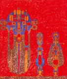λ Personnages Maya by Pierre Louis Maurice Courtin, 1922, Gouache sur papier, sold Sep 2024