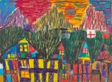 Paysage suisse by Marcel Drouin, Pastel sur papier, sold Sep 2024