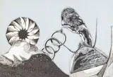 Le favori d'Éole by Anne Ethuin, 1977, Lavis d'encre, gouache et collage sur papier, sold Sep 2024